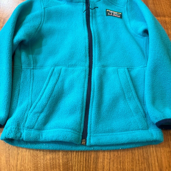 LL Bean Teal Fleece Full Zip Jacket. Size Kids 4. - Picture 3 of 17
